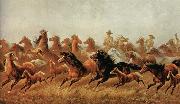 James Walker Roping wild horses Sweden oil painting artist